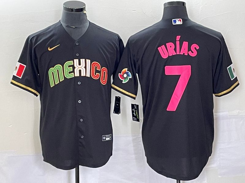 Men 2023 World Cub Mexico #7 Urias Black pink Nike MLB Jersey14->more jerseys->MLB Jersey